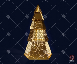 Светодиодная 3D-фигура Золотая елка"